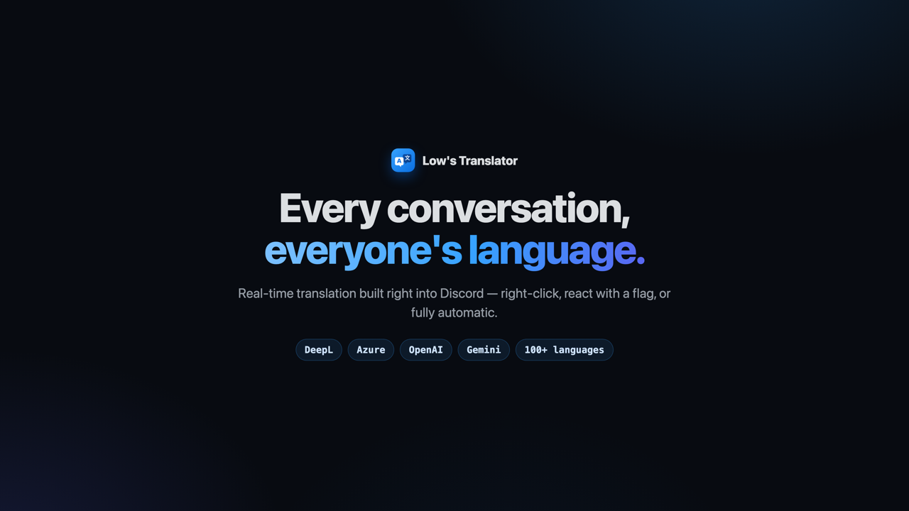 Low's Translator — every conversation, everyone's language